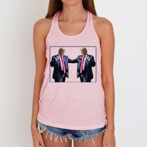 Funny Trump Dance Dancing Funny President Trump Dance Women's Knotted Racerback Tank