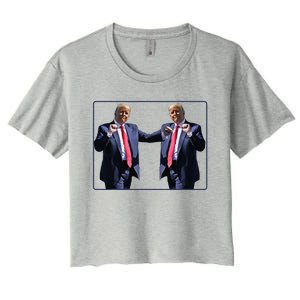 Funny Trump Dance Dancing Funny President Trump Dance Women's Crop Top Tee