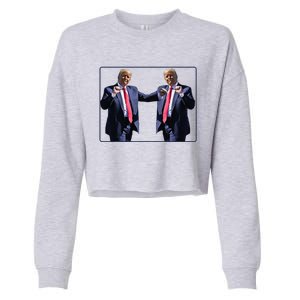 Funny Trump Dance Dancing Funny President Trump Dance Cropped Pullover Crew