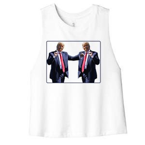 Funny Trump Dance Dancing Funny President Trump Dance Women's Racerback Cropped Tank