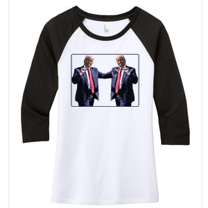 Funny Trump Dance Dancing Funny President Trump Dance Women's Tri-Blend 3/4-Sleeve Raglan Shirt