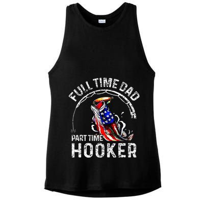 Full Time Dad Part Time Hooker Ladies PosiCharge Tri-Blend Wicking Tank