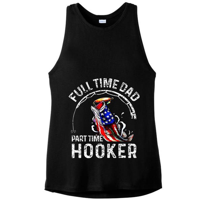 Full Time Dad Part Time Hooker Ladies PosiCharge Tri-Blend Wicking Tank
