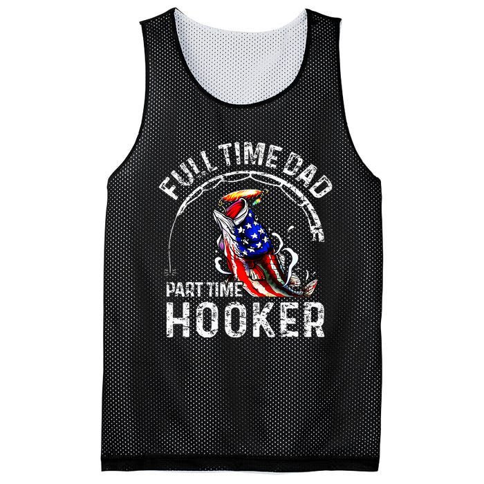 Full Time Dad Part Time Hooker Mesh Reversible Basketball Jersey Tank