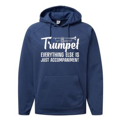 Funny Trumpet Design For Men Women Trumpet Player Horn Lover Performance Fleece Hoodie