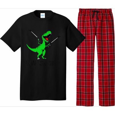 Funny TRex Dinosaur Gift What Now Bitch Funny Tyrannosaurus Rex Gift Pajama Set