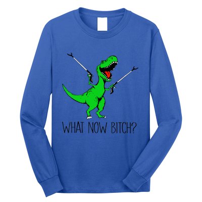 Funny TRex Dinosaur Gift What Now Bitch Funny Tyrannosaurus Rex Gift Long Sleeve Shirt