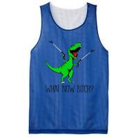 Funny TRex Dinosaur Gift What Now Bitch Funny Tyrannosaurus Rex Gift Mesh Reversible Basketball Jersey Tank