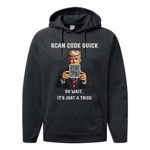 Funny Trump Dancing Troll Qr Joke Performance Fleece Hoodie