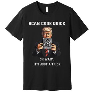 Funny Trump Dancing Troll Qr Joke Premium T-Shirt