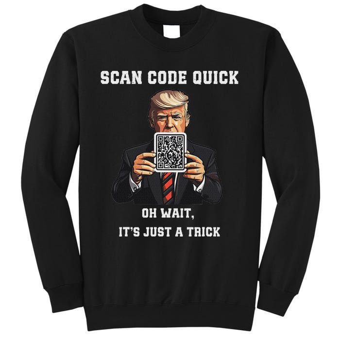 Funny Trump Dancing Troll Qr Joke Tall Sweatshirt