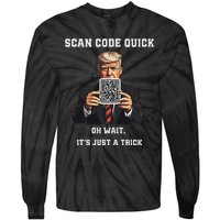 Funny Trump Dancing Troll Qr Joke Tie-Dye Long Sleeve Shirt