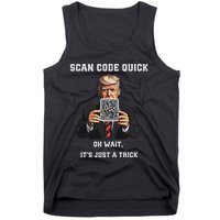 Funny Trump Dancing Troll Qr Joke Tank Top