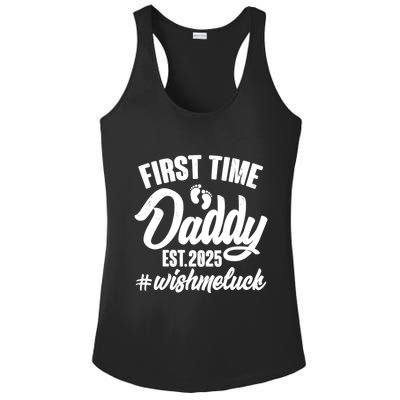 First Time Daddy Est. 2025 #Wish Me Luck Ladies PosiCharge Competitor Racerback Tank