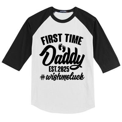 First Time Daddy Est. 2025 #Wish Me Luck Kids Colorblock Raglan Jersey