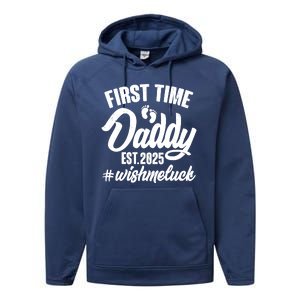 First Time Daddy Est. 2025 #Wish Me Luck Performance Fleece Hoodie