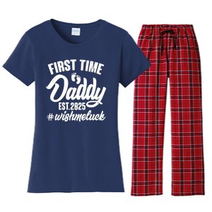 First Time Daddy Est. 2025 #Wish Me Luck Women's Flannel Pajama Set