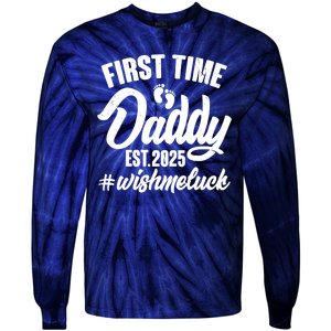 First Time Daddy Est. 2025 #Wish Me Luck Tie-Dye Long Sleeve Shirt