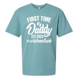 First Time Daddy Est. 2025 #Wish Me Luck Sueded Cloud Jersey T-Shirt