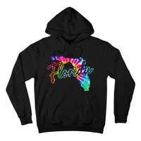 Florida Tie Dye State Map Pride Hippie Vintage Retro Hoodie