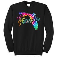 Florida Tie Dye State Map Pride Hippie Vintage Retro Sweatshirt