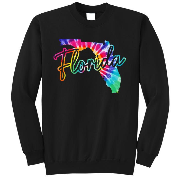 Florida Tie Dye State Map Pride Hippie Vintage Retro Sweatshirt