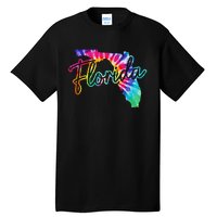 Florida Tie Dye State Map Pride Hippie Vintage Retro Tall T-Shirt