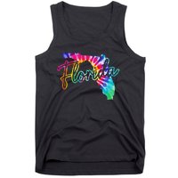 Florida Tie Dye State Map Pride Hippie Vintage Retro Tank Top