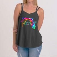 Florida Tie Dye State Map Pride Hippie Vintage Retro Women's Strappy Tank