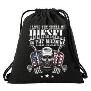 Funny Truck Driver Gift For I Love The Smell Of Diesel Drawstring Bag