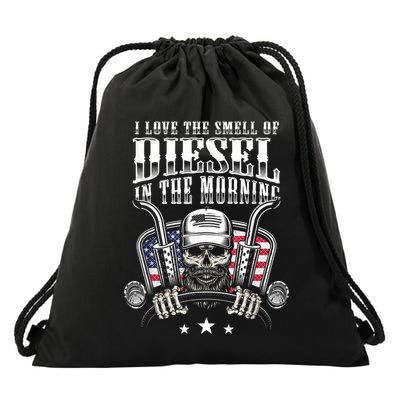 Funny Truck Driver Gift For I Love The Smell Of Diesel Drawstring Bag