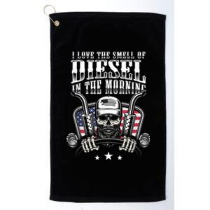 Funny Truck Driver Gift For I Love The Smell Of Diesel Platinum Collection Golf Towel