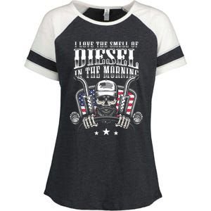 Funny Truck Driver Gift For I Love The Smell Of Diesel Enza Ladies Jersey Colorblock Tee