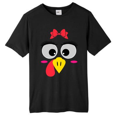 Funny Thanksgiving Day Turkey Face Red Bow Costume Tall Fusion ChromaSoft Performance T-Shirt