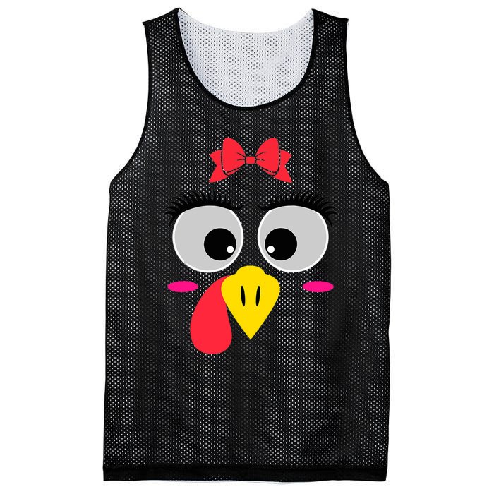 Funny Thanksgiving Day Turkey Face Red Bow Costume Mesh Reversible Basketball Jersey Tank