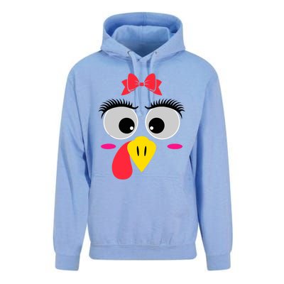 Funny Thanksgiving Day Turkey Face Red Bow Costume Unisex Surf Hoodie