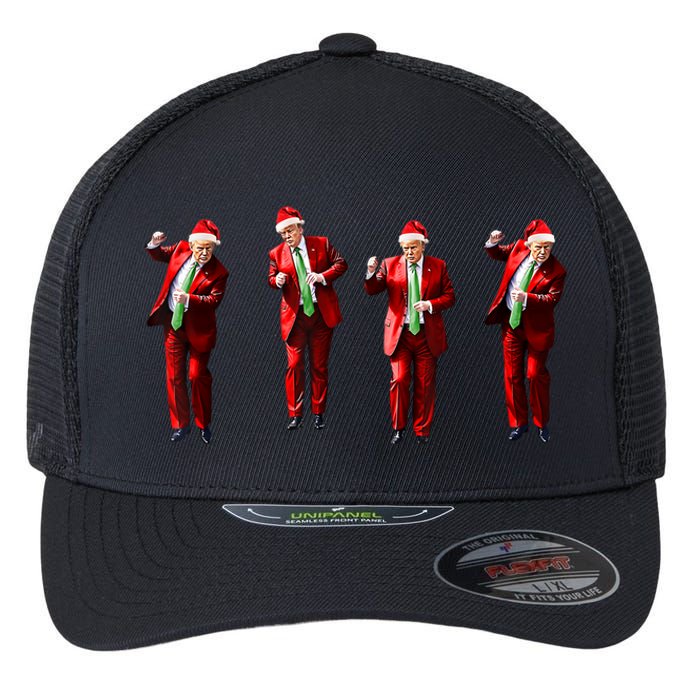 Funny Trump Dance Santa Claus Christmas Xmas Pajamas Holiday Flexfit Unipanel Trucker Cap