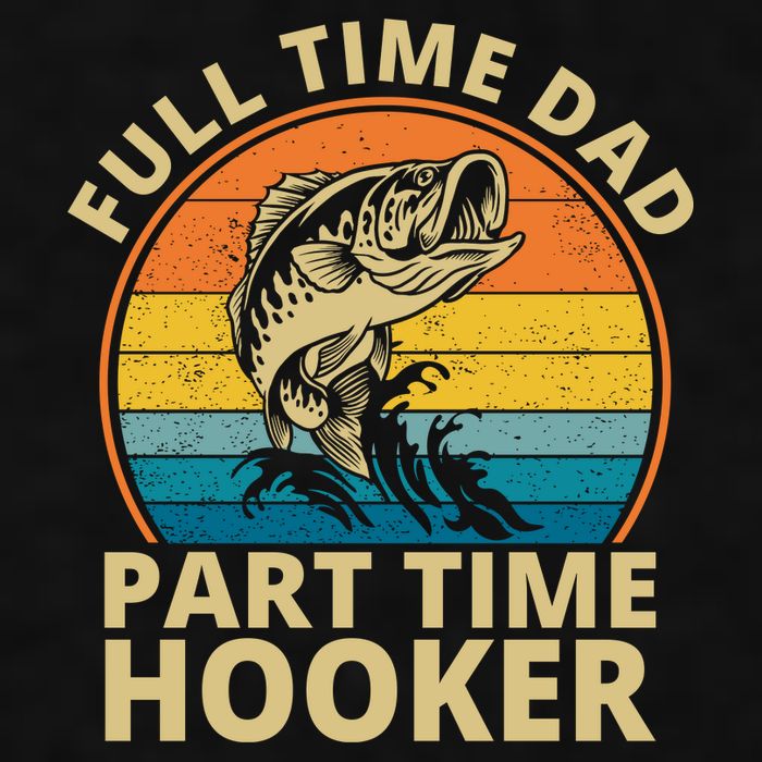 Full Time Dad Part Time Hooker Funny Fishing Retro Ladies PosiCharge Tri-Blend Wicking Tank