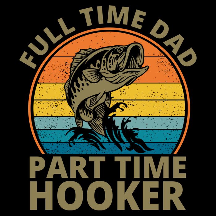 Full Time Dad Part Time Hooker Funny Fishing Retro Mug