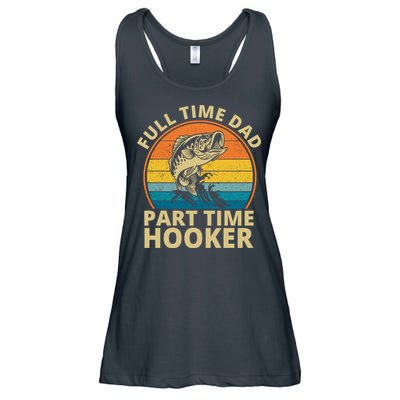 Full Time Dad Part Time Hooker Funny Fishing Retro Ladies Essential Flowy Tank