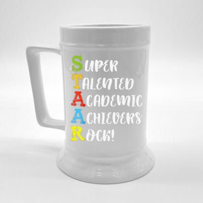 Funny Test Day Staar School Teacher Professor Testing Beer Stein