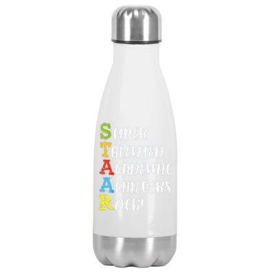 Funny Test Day Staar School Teacher Professor Testing Stainless Steel Insulated Water Bottle