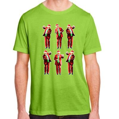 Funny Trump Dancing Around The Christmas Tree Trump Santa Gift Adult ChromaSoft Performance T-Shirt