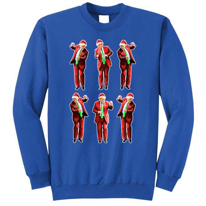 Funny Trump Dancing Around The Christmas Tree Trump Santa Gift Sweatshirt