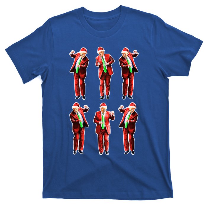 Funny Trump Dancing Around The Christmas Tree Trump Santa Gift T-Shirt