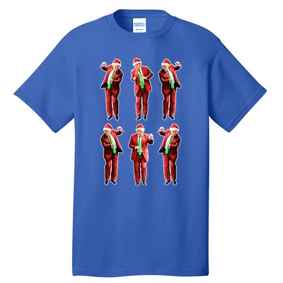 Funny Trump Dancing Around The Christmas Tree Trump Santa Gift Tall T-Shirt