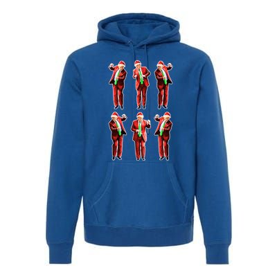 Funny Trump Dancing Around The Christmas Tree Trump Santa Gift Premium Hoodie