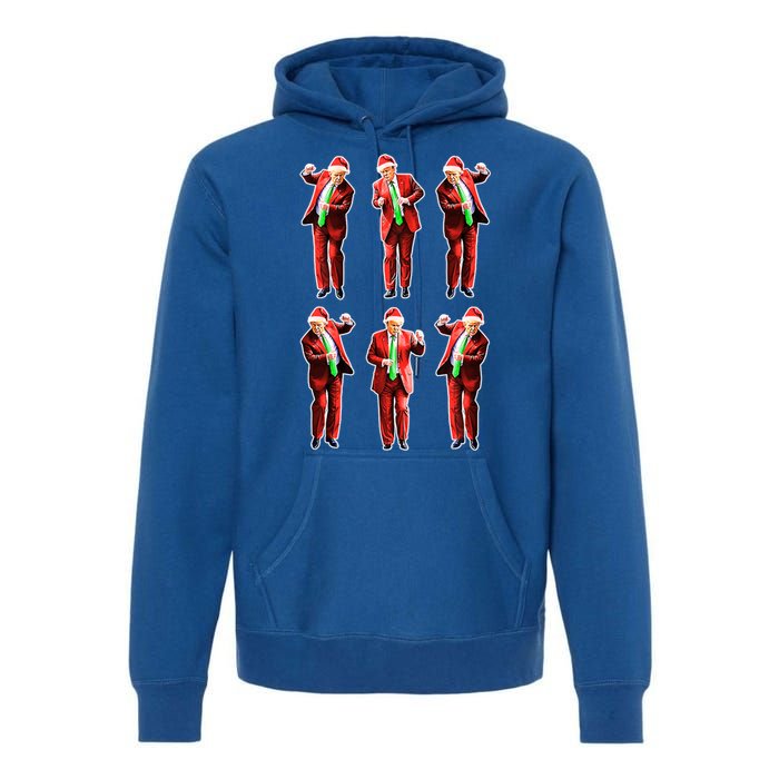 Funny Trump Dancing Around The Christmas Tree Trump Santa Gift Premium Hoodie