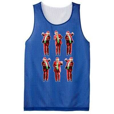 Funny Trump Dancing Around The Christmas Tree Trump Santa Gift Mesh Reversible Basketball Jersey Tank