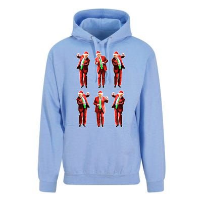 Funny Trump Dancing Around The Christmas Tree Trump Santa Gift Unisex Surf Hoodie